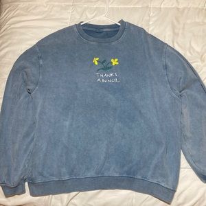 used oversized urban outfitters “thanks a bunch” crewneck